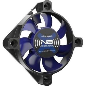 NoiseBlocker BlackSilent XS1 PC-ventilator Zwart, Blauw (doorschijnend) (b x h x d) 50 x 50 x 10 mm
