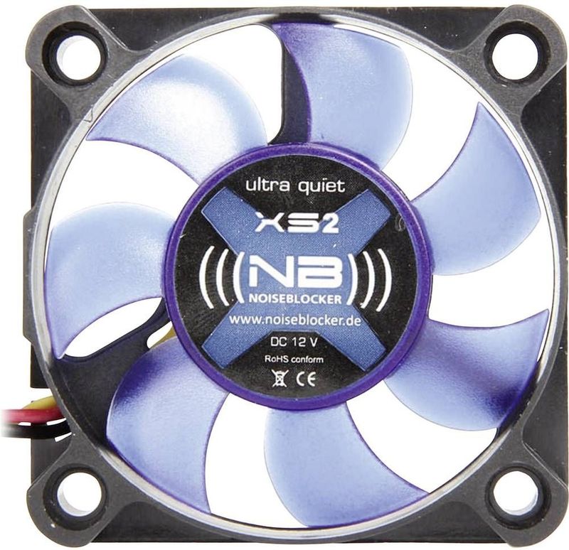 NoiseBlocker BlackSilent XS2 PC-ventilator - Zwart - 50x50x10 mm