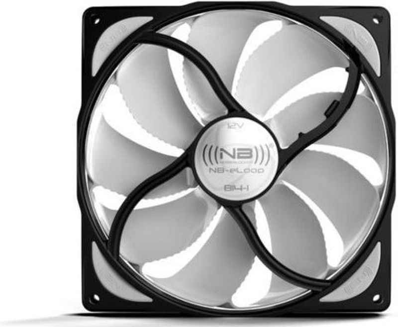 Noiseblocker NB-eLoop ventilator B14-PS (140 mm, 1 x), PC ventilator, Wit, Zwart