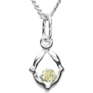InCollections Dameshanger 925/000 sterling zilver met zirkonia limoen inclusief pantserketting 42 cm 2430200007401