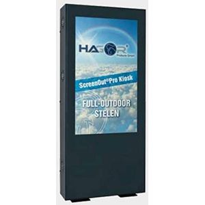 Hagor ScreenOut Pro Back-to-back 55 inch vast flat paneel Floor Stand zwart - sokkel voor flatscreen (Fixed Flat Panel Floor Stand, zwart, 139,7 cm (55 inch), Public Display, 65 kg, 600 x 800 mm)