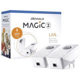 DEVOLO Magic 2 LAN Starter Kit Reichweitenverstärker, Powerline 1x Gigabit LAN Port 2x Adapter