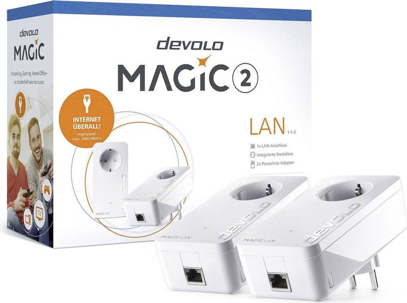 Devolo - Magic 2 LAN - Powerline Adapter - Wit - 2400 Mbit/s - 2 Stuks
