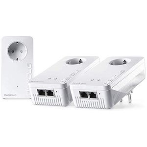 Devolo Magic 1 - 1200 Wifi AC Multiroom Kit dLAN 2.0: Multiroomkit met 3 Powerline-adapters voor betrouwbare WLAN ac eenvoudig via stroomleiding door muren en plafond, slim mesh-netwerk, wit