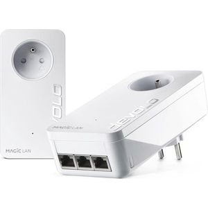 Devolo Magic 2 LAN Triple: Starter Kit CPL, 3 Ethernet-poorten, ideaal voor Smart TV, PC en gameconsoles, Franse stekker