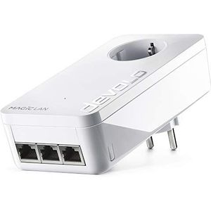 Devolo Magic 2 Triple LAN, een stabiel thuisnetwerk via muren en plafonds, G.Hn-technologie, 3 Gigabit LAN-poorten extra adapter