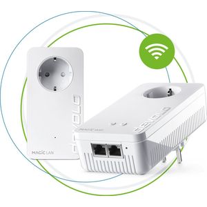 DEVOLO Magic 2 WiFi next Starter Kit Reichweitenverstärker, Powerline Mesh WLAN Verstärker 2x Adapter