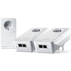 Devolo Magic WiFi 6 Powerline Adapter Kit with Mesh, 2400 Mbps, 4 Gigabit LAN Ports (2400 Mbit/s), Powerline, Wit