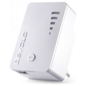 Devolo WiFi repeater AC (1 poort Gigabit ethernet, WPS, repeater wifi, versterker wifi, verhoogt het bereik van de WiFi, weergave van de intensiteit van het signaal, wit AC 1200 Mbits/sec. 1000 wit