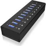 Raidsonic ICY BOX - 10-Port USB 3.0 Hub - Zwart - Aluminium