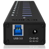 Raidsonic ICY BOX - 10-Port USB 3.0 Hub - Zwart - Aluminium