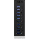 Raidsonic ICY BOX - 10-Port USB 3.0 Hub - Zwart - Aluminium