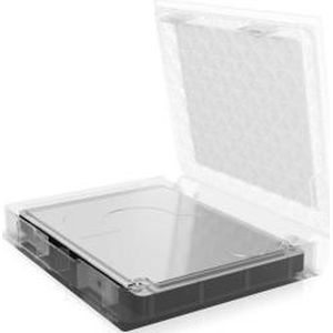 Icy Box Beschermbox van kunststof harde schijven, stapelbaar (transparant/mat) Voor 1 x 2,5 inch.