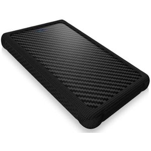 Icy Box IB-223U3a-B Externes Gehäuse für 2,5"" (6,35 cm) SATA HDD/SSD mit USB 3.0 Anschluss (UASP), SATA III, Carbon-Look, Silikonschutz (schwarz)