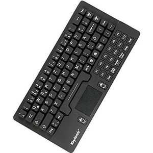 KeySonic KSK-5031IN (DE) Water-/stofdicht Mini-toetsenbord (USB bekabeld) gemaakt van siliconen met touchpad & 2 muistoetsen (zwart)