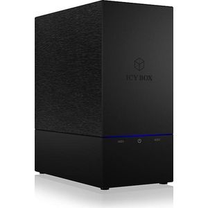 ICY BOX IB-RD3621U3 Externes RAID-System (0/1/Single/Large) für 2X 3,5 Zoll SATA HDD, USB 3.0 (UASP), SATA III, Lüfter, Standby, schwarz, 60045