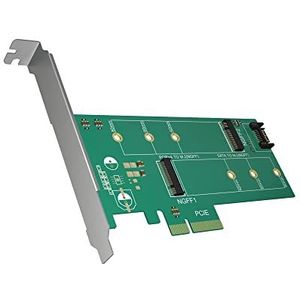 ICY BOX IB-PCI209 PCI-Karte unterstuetzt 2x M.2 SSD zu SATA III und PCIe x4 Host, Schwarz