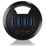 4 Poorten Hub USB 3.0 Zwart