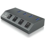 Product - Antraciet - Aluminium - 4-Port USB 3.0 Hub