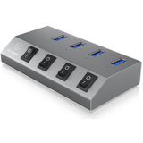 Product - Antraciet - Aluminium - 4-Port USB 3.0 Hub