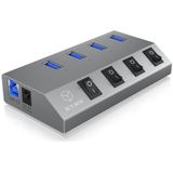 Product - Antraciet - Aluminium - 4-Port USB 3.0 Hub