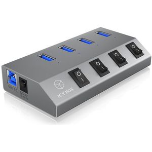 Product - Antraciet - Aluminium - 4-Port USB 3.0 Hub