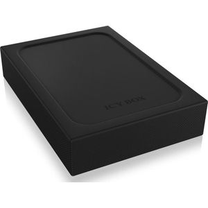 ICY BOX IB-256WP Externe behuizing met schrijfbeveiligingsschakelaar voor 1 harde schijf/SSD 2,5 inch USB 3.0 (UASP), SATA-III siliconen hoes tot 15 mm hoogte