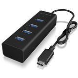 Raidsonic - IB-1409-C3 - USB C naar 4-poorts USB 3.0 Hub - Aluminium
