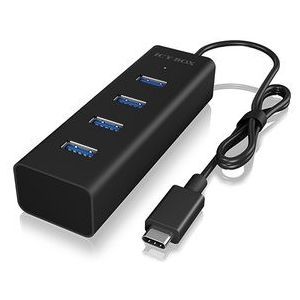 Raidsonic - IB-1409-C3 - USB C naar 4-poorts USB 3.0 Hub - Aluminium