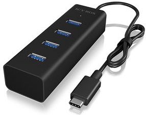 Raidsonic - IB-1409-C3 - USB C naar 4-poorts USB 3.0 Hub - Aluminium