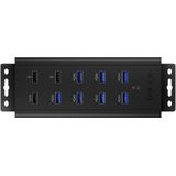 RaidSonic ICY BOX USB hub - 7 - USB 3.2 - Zwart