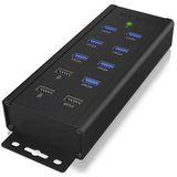 ICY BOX IB-HUB1703-QC3 USB 3.2 Gen 1 (3.1 Gen 1) Type-B 5000 Mbit/s Zwart