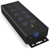 ICY BOX IB-HUB1703-QC3 USB 3.2 Gen 1 (3.1 Gen 1) Type-B 5000 Mbit/s Zwart