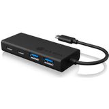 ICY BOX USB-C Multiport Hub 4 Poorten - Zwart