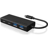 ICY BOX USB-C Multiport Hub 4 Poorten - Zwart