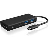 ICY BOX USB-C Multiport Hub 4 Poorten - Zwart