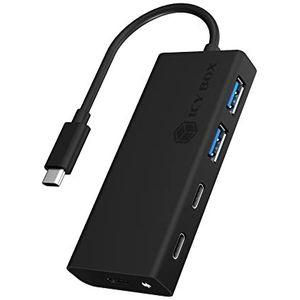 ICY BOX USB-C Multiport Hub 4 Poorten - Zwart