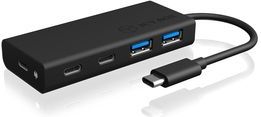 ICY BOX USB-C Multiport Hub 4 Poorten - Zwart