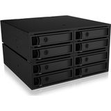 Icy Box - IB-2281SAS-12G - Behuizing - Zwart - Metaal - Tot 8x 2,5" SATA/SAS