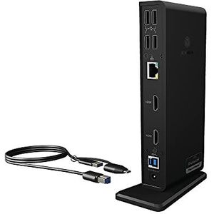 ICY BOX IB-DK2251AC Bedraad USB 3.2 Gen 2 (3.1 Gen 2) Type-A Zwart