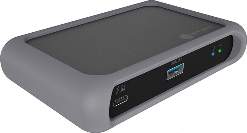 ICY BOX IB-HUB801-TB4 Thunderbolt 4 40000 Mbit/s Antraciet, Zwart