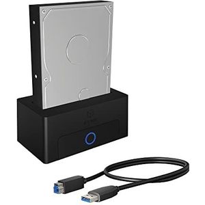 ICY BOX IB-1122-U3 SSD en harde schijf docking station USB 3.0, SATA 2.5"" en 3.5"", zwart