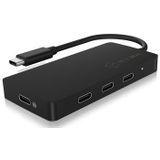 Icy Box - IB-HUB1429-CPD - Docking Station - Zwart - USB-C - 4 Havens