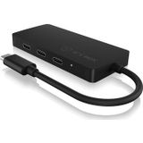 Icy Box - IB-HUB1429-CPD - Docking Station - Zwart - USB-C - 4 Havens