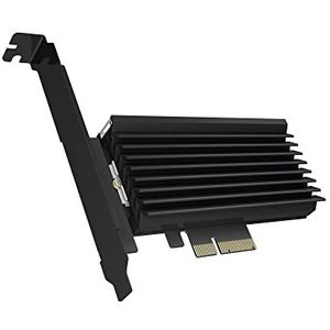 ICY BOX IB-PCI224M2-ARGB PCI Express kaart, M.2 NVMe SSD naar PCIe 3.0 adapter, koeler, LED-verlichting, M-Key, 2230, 2242, 2260, 2280, zwart, ARGB LED