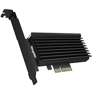 ICY BOX PCI Express Karte, M.2 NVMe SSD zu PCIe 3.0 Adapter, Kühler, LED Beleuchtung, M-Key, 2230, 2242, 2260, 2280, schwarz, ARGB LED