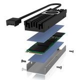 ICY BOX - Koellichaam IcyBox SSD M.2 IB-M2HSF-703 - 2280 - Aluminium - Inclusief Warmtegeleidingspads