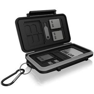 Icy Box - Beschermdoos - Zwart - Grijs - Voor Geheugenkaarten