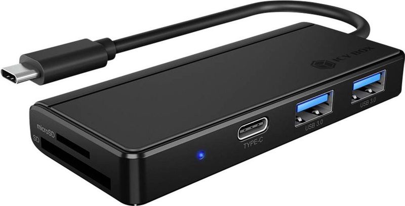 ICY BOX USB 3.0 HUB - Kaartlezer - USB-C - Mini-Dockingstation