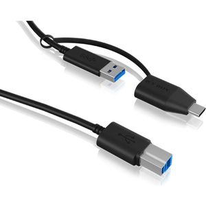 ICY BOX USB-kabel USB 3.2 Gen1 (USB 3.0 / USB 3.1 Gen1) USB-C Stekke - USB-A Stekke